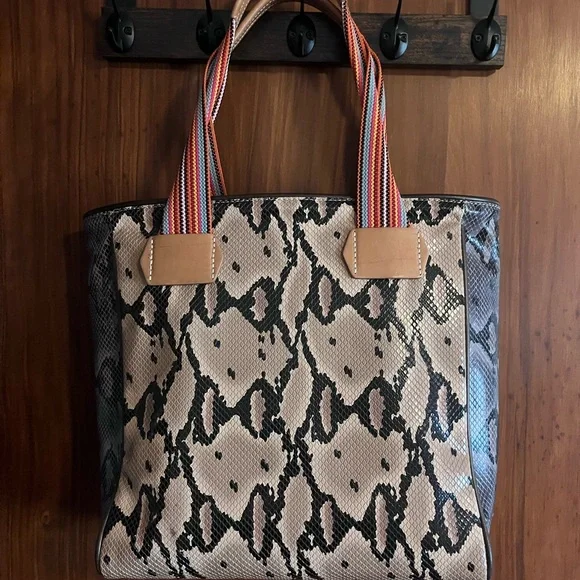 Consuela Margot Snake Print Tote with Multicolor Straps - Picture 2 of 11